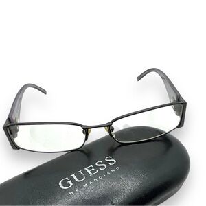 Guess Eyeglasses Frames Black Rectangular Oval Glasses With Case Womens